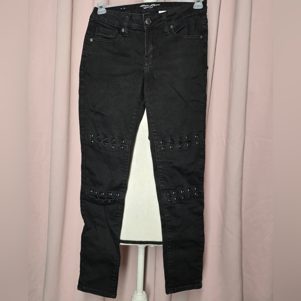Lace-Up Skinny Jeans